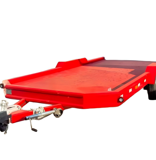 Remorcă plată cu punte lungă cu două axe de 3 tone cu rampă